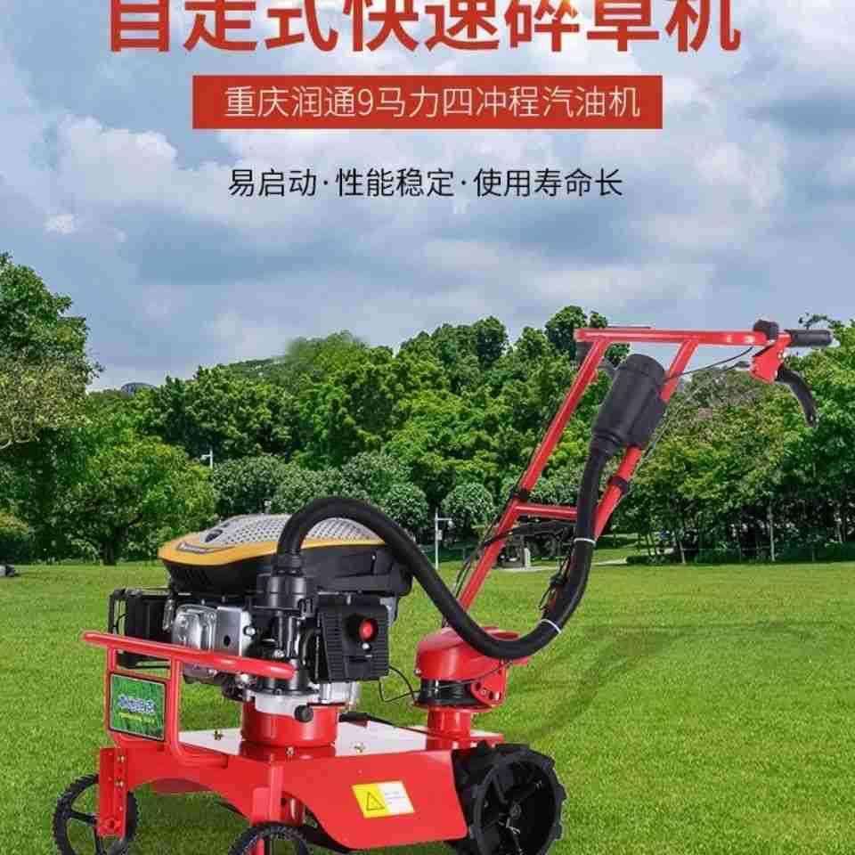 杂草碎草机果园割草机农业除草机开荒打草机小坦克手推自走草坪机