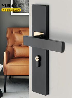室内卧室门锁家用黑色通用型锁具房间欧式静音房门锁木门手把