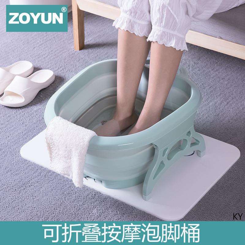 足浴盆脚底按摩盆家用可折叠脚盆便携式大号泡脚洗脚桶过小腿塑料