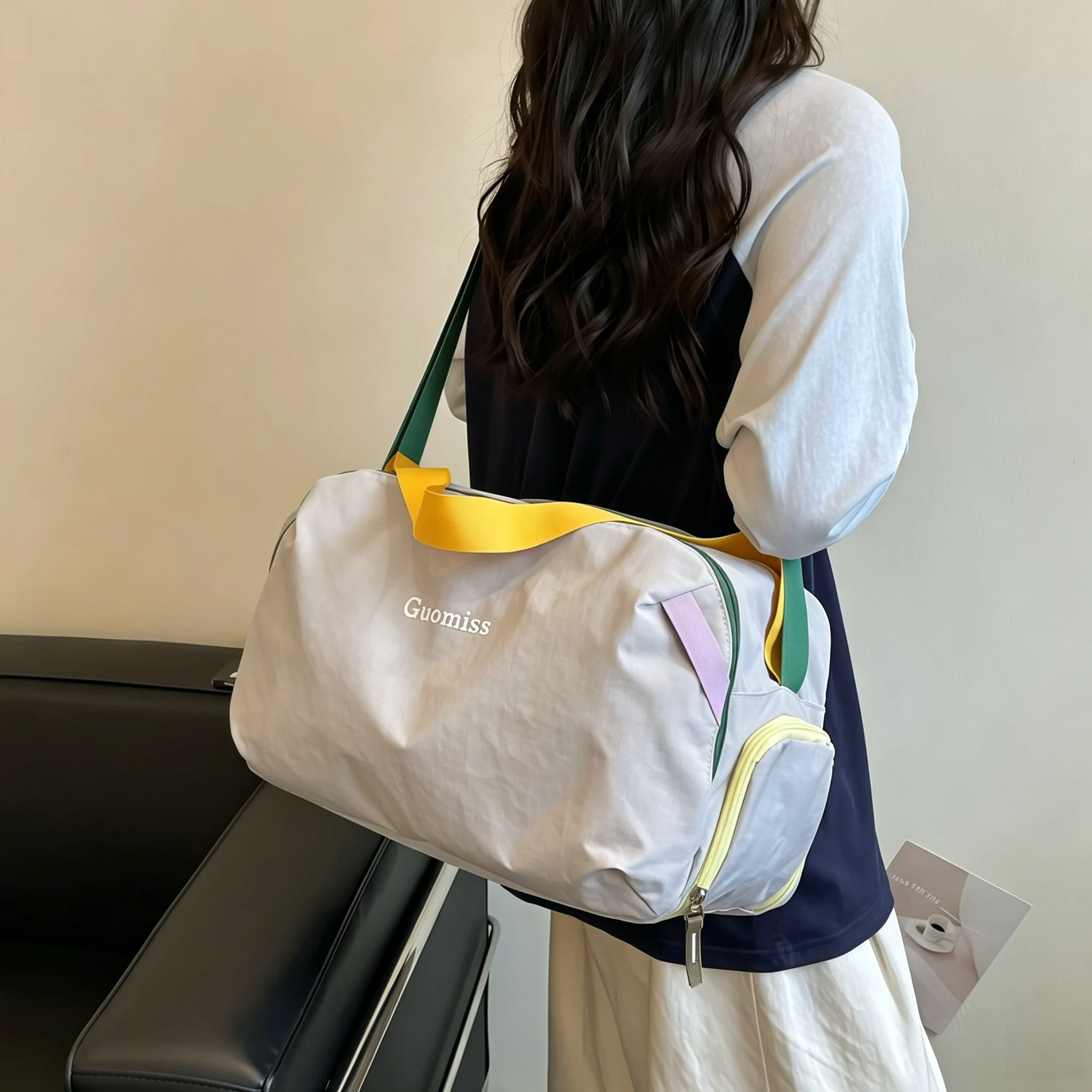 多巴胺旅行包女游泳健身包手提轻便大容量干湿分离短途出差行李袋