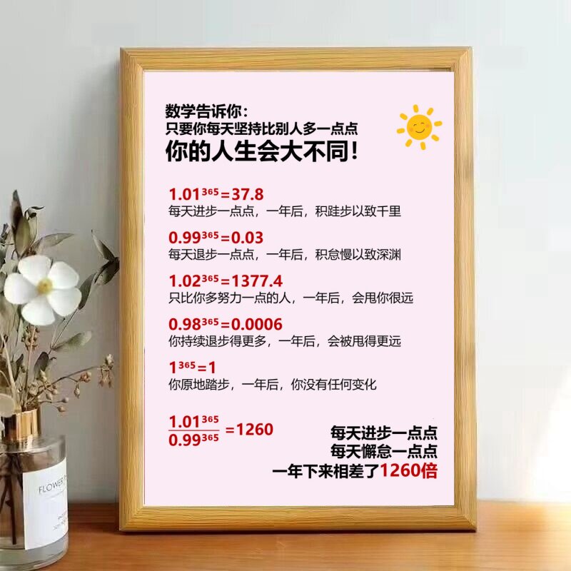 每天进步一点点字画摆件