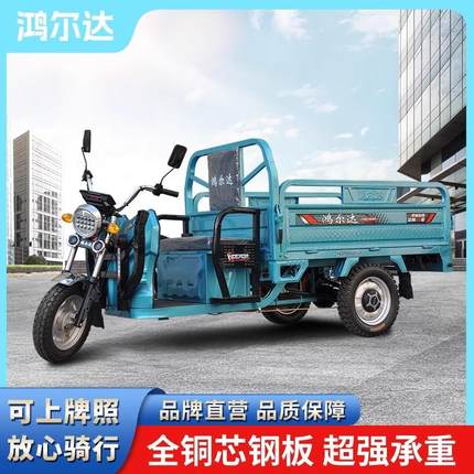 国标电动三轮车农用拉货载重王爬坡家用电瓶车大功率摆摊厂家直销