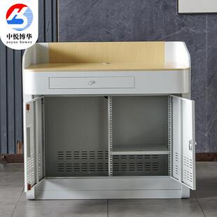 室钢木多媒体讲台学校多功能学讲桌立式言教发席讲台桌培训中控桌