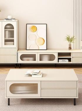 奶油风电视柜简25309约现代用客厅家几小户型新款桌柜茶电视机边