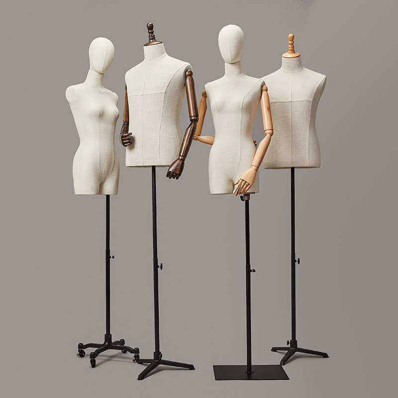 模特道具全身人台服装店西服展示橱窗假模高档半身竹节麻男模特架
