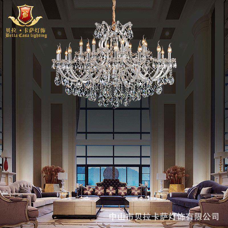 欧式吊灯轻奢蜡烛水晶灯客厅灯现代大气酒店别墅餐厅贝拉卡萨灯饰