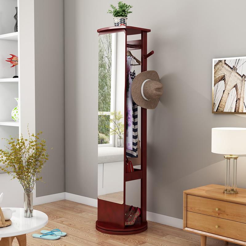 现代简约时尚穿衣镜高清穿衣化妆全身落地镜衣帽架组合直销