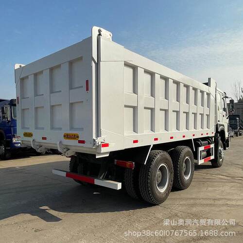 后八轮豪沃自卸车出售右驾驶舱矿用工程车375马力翻斗垃圾车