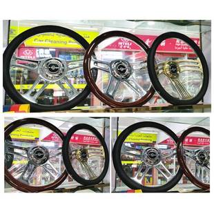 汽车改装桃木方向盘普桑旅捷达菱帅实木方向盘通用复古14寸方向盘