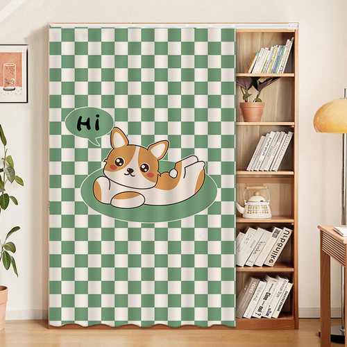 卡通书柜防尘帘柜子遮挡帘