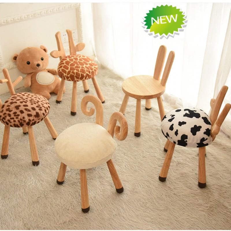 包邮实木儿童凳子卡通小兔板凳幼儿园宝宝桌子椅子北欧动物儿童椅
