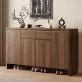 柜家用门口现代简约玄关柜一体新中式 2025新款 实木鞋 大容量收纳柜