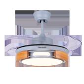 佑家隐形风扇灯吊扇灯简约LED覆古卧室餐厅家用静音遥控电风扇灯