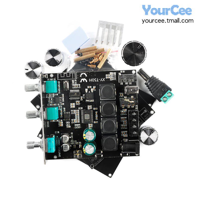 XY-T50H 50W*2蓝牙5.0带前级高低音调节立体声数字功放板模块