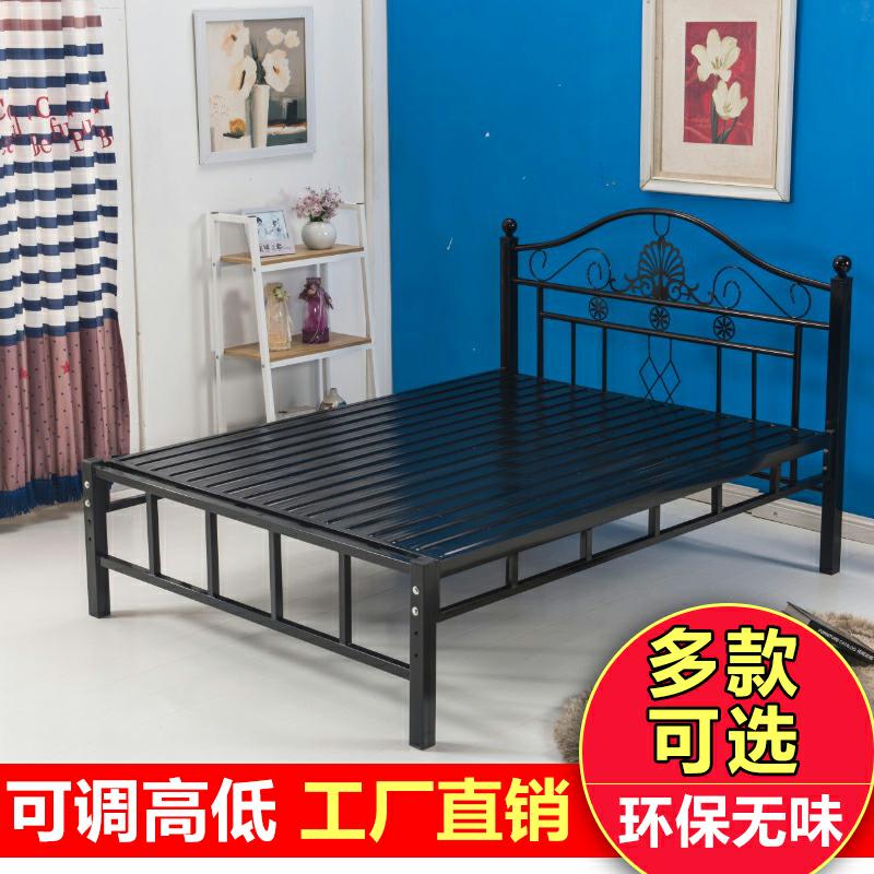 加厚铁艺双人床架 欧式风格电镀工艺铁床 1.2米1.5米北京可送装