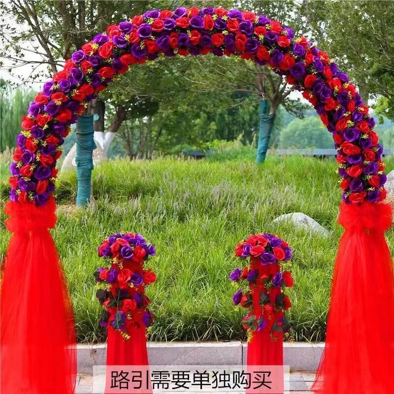 婚庆绢花花门拱门结婚婚礼布置活动装饰花环开业店庆幸福花架道具