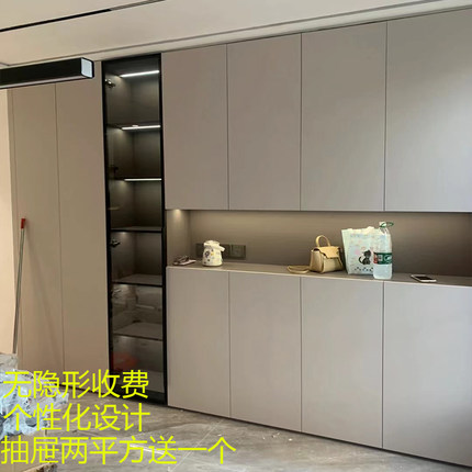 成都全屋定制工厂直销衣柜家具奶油风简约现代餐边酒柜定做