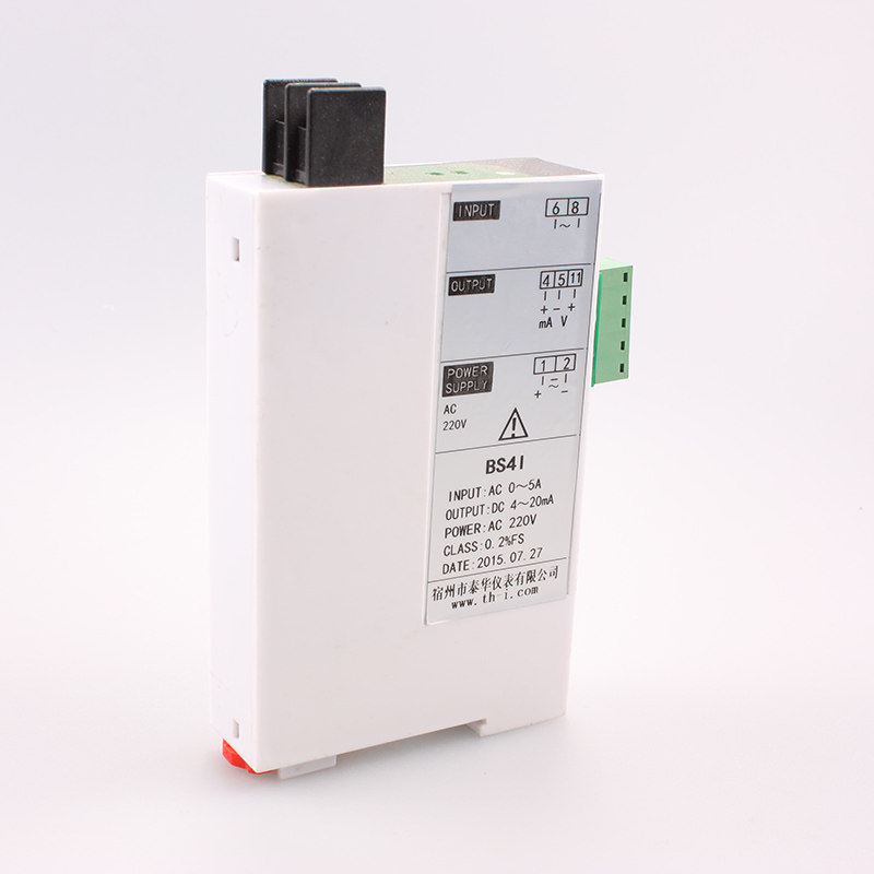 交流电流变送器互感器220V380V单相三相电压量AC0-5A转4-20mABS4I