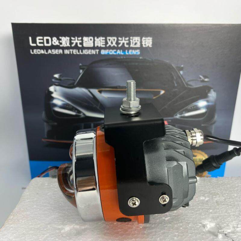 汽车改装LED三激光雾灯双光透镜远近光一体超亮射灯防水3寸通用款