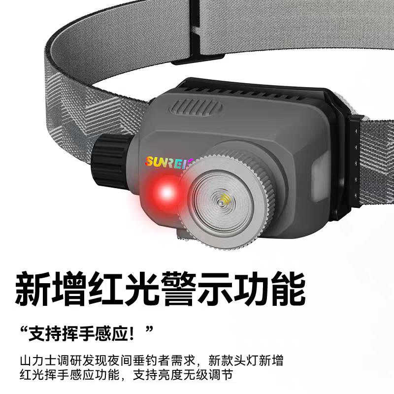 山力士上鱼二代头灯上鱼头灯强光感应可充电调焦无极调光头灯