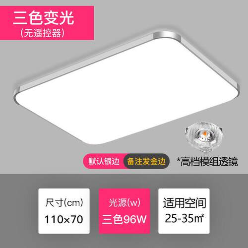 阳台灯带遥控长方形led吸顶灯现代简约灯具卧室灯道家装无极变光