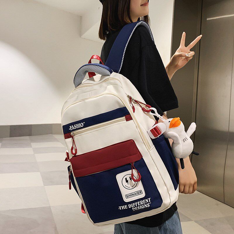 大容量减负双肩书包 男女适用尼龙布休闲揹包 支援背部缓冲棉旅行