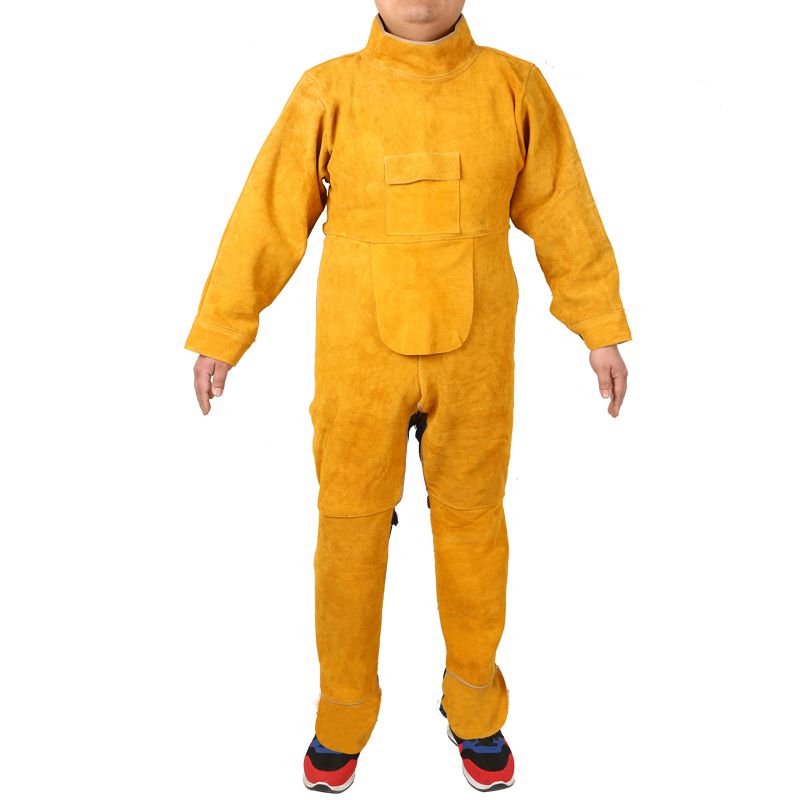 纯牛皮电焊围裙焊工反穿衣电焊防护衣工作服耐磨隔热防火烫包邮