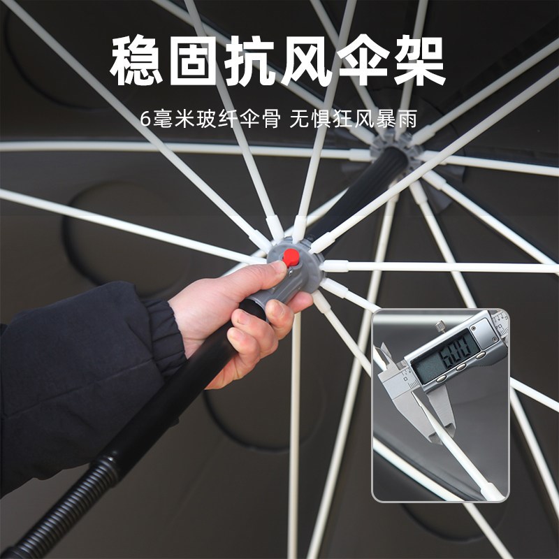 姜太公聚风钓鱼伞大钓伞万向伞黑胶加厚防晒防暴雨垂钓遮阳伞地插