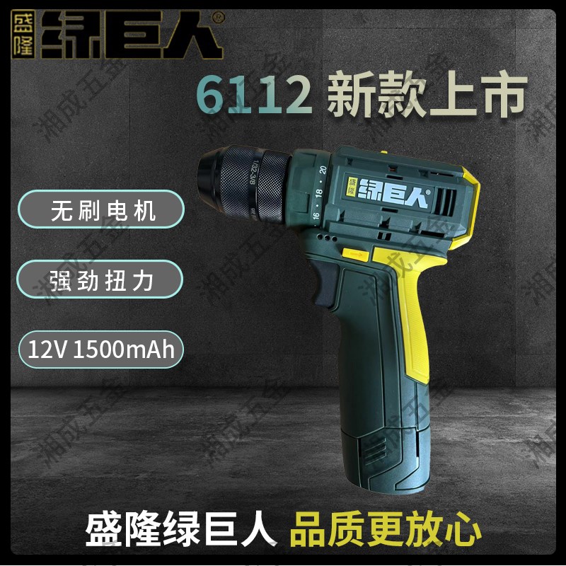 绿巨人电钻16V双速无刷手电钻套装充电手电转螺丝刀电动工具12V图片