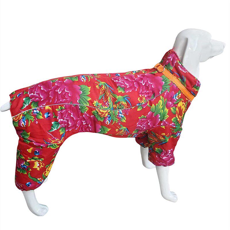宠物大狗冬装中大型犬包肚子棉衣金毛边牧狗棉服可牵引加厚四脚衣