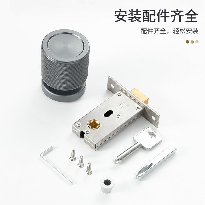 单面隐形门锁卧室静音机械隐藏式木门锁极简背景墙暗门把手锁具