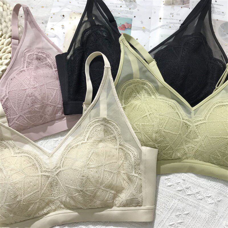 蚕丝蛋白内衣女无钢圈大胸显小聚拢乳胶文胸薄款收副乳柔软胸罩