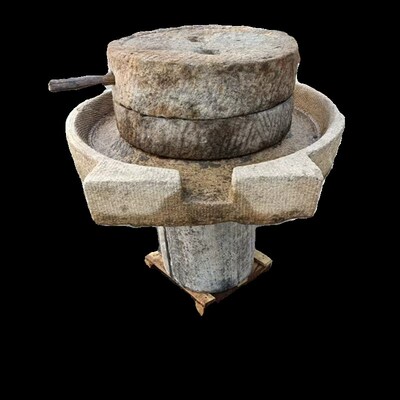 老石磨盘旧石磨农村老石器石磨子茶盘手推磨豆腐复古民俗展览摆件