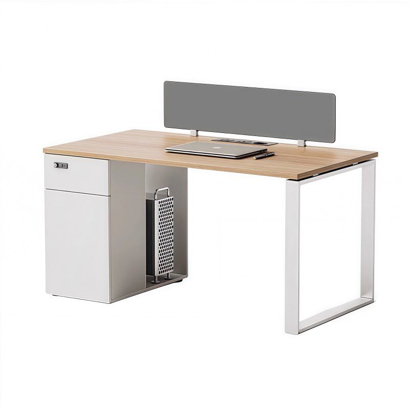 电脑桌台式简约现代钢木办公桌子职员工位桌椅组合家用书桌单人桌