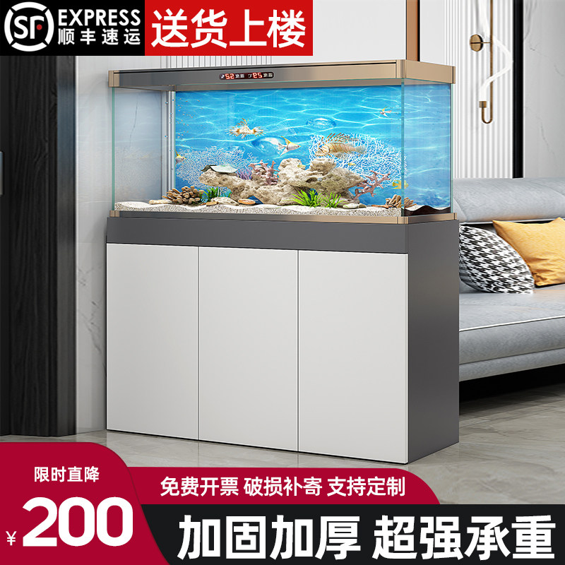 轻奢设计鱼缸底柜客厅地柜 可客制化水族箱鱼缸架金鱼缸承重柜