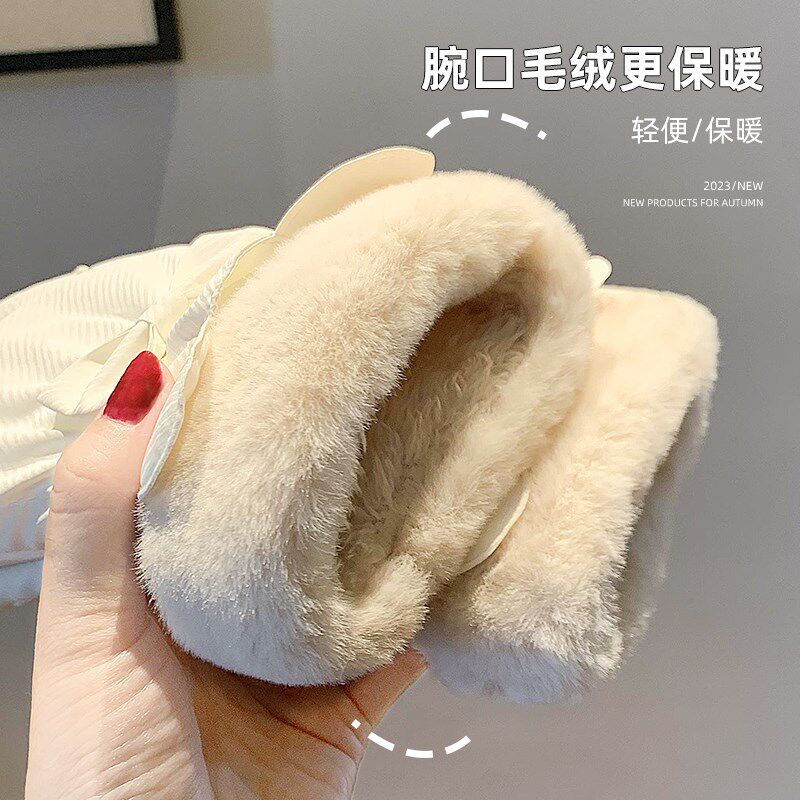 兔子耳朵手套女冬季骑车冬款可爱保暖触屏骑行女士电动车加绒冬天