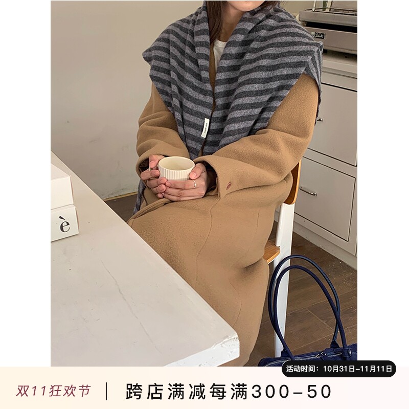 芝士商店~韩国羊毛围巾披肩女2024新款冬季三角巾外搭高级感脖套