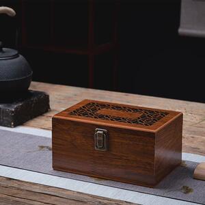 镂空彷古木质印章中国风空盒子收纳锦盒茶壶杯子紫砂建盏包装礼盒