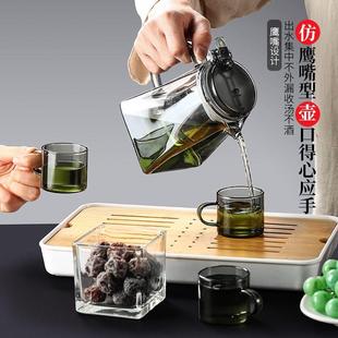 茶壶泡茶家用茶具茶水分离滤茶器玻璃烧水壶耐高温泡茶壶飘逸杯子