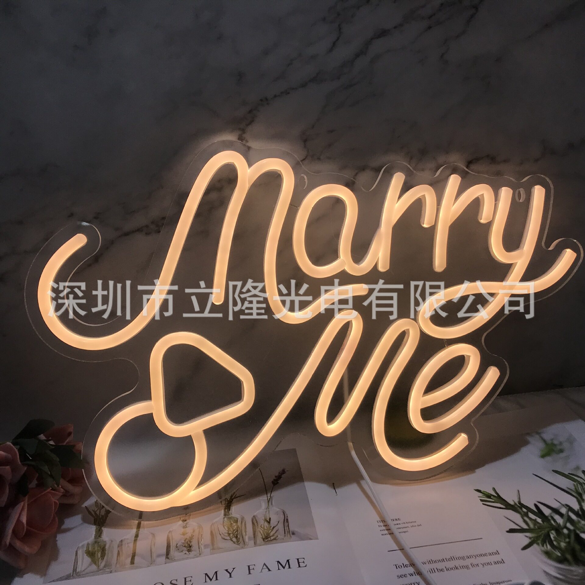 marryme霓虹灯造型嫁给我party招牌霓虹灯光颜色custom
