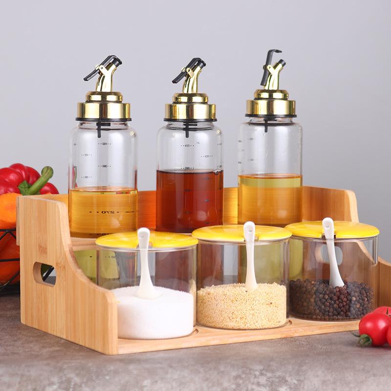 厨房油瓶盐罐套装家用玻璃调料瓶调味罐油醋瓶组合装厂家