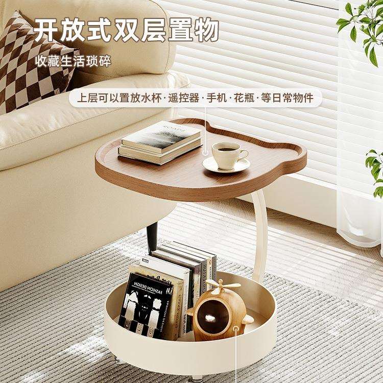 沙发边几轻奢感客厅可移动小茶几小桌子家用创意小推车置物架
