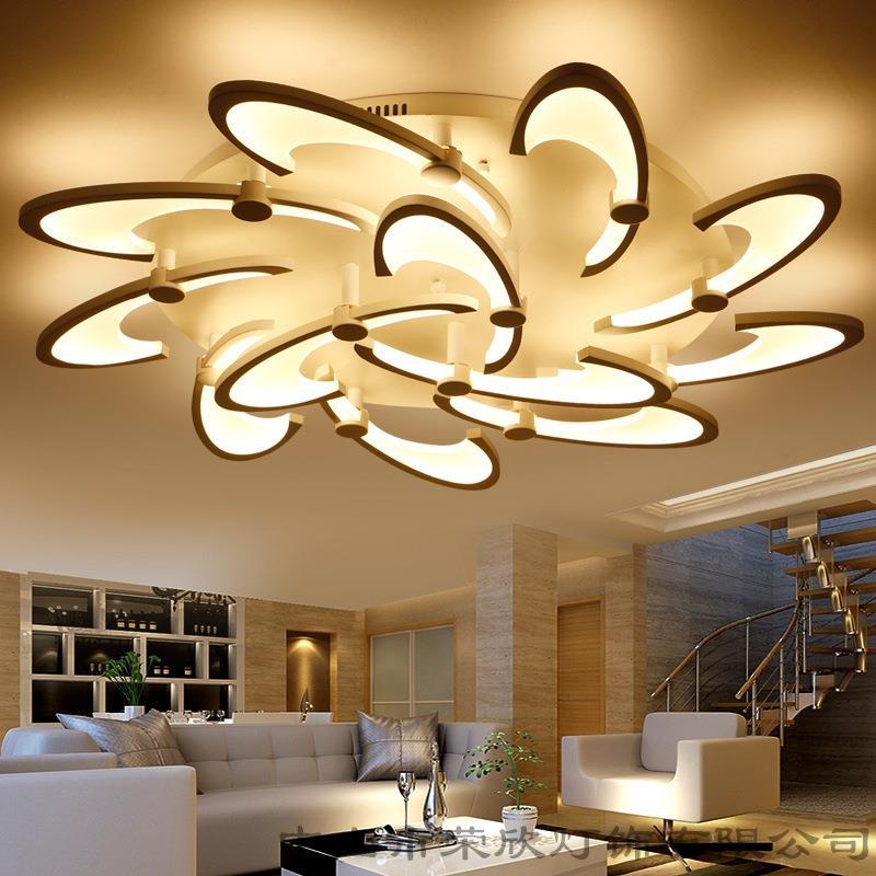 现代简约客厅吸顶灯个性创意LED圆形吸顶灯艺术大气花形卧室灯具