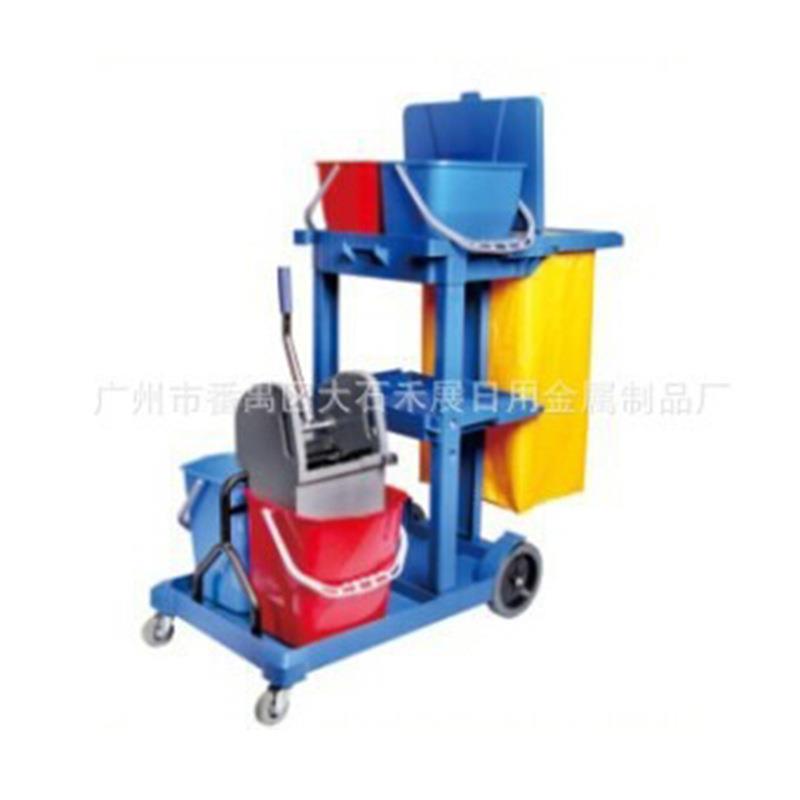 厂家直销多功能带盖清洁车塑料清洁车酒店多功能打扫