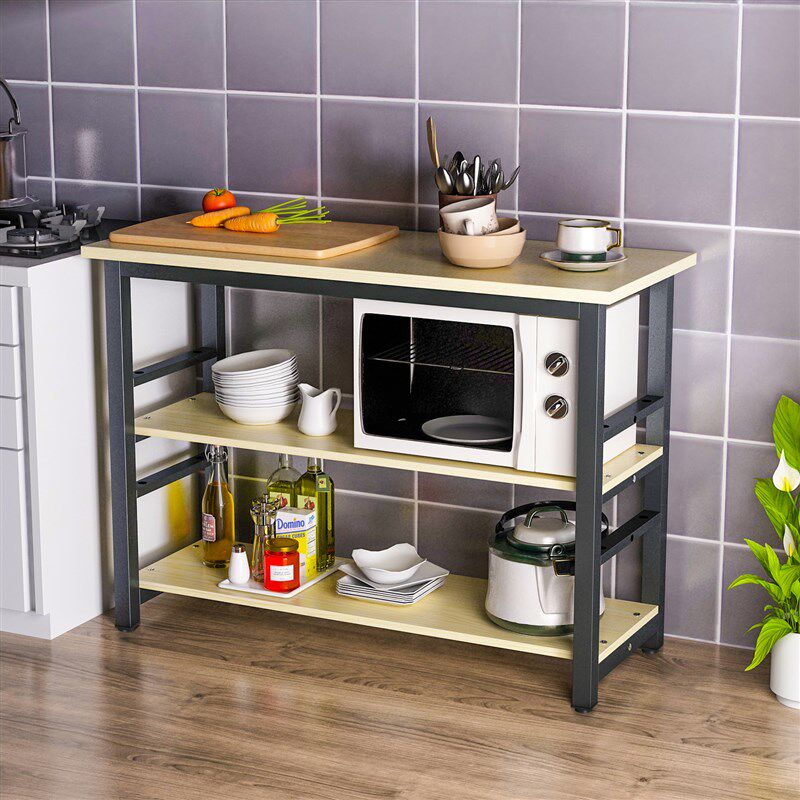 厨房切菜桌子家用简易长桌子操作台微波炉储物架落地多层置物桌子