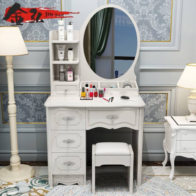 欧式梳妆台实木现代简约卧室化妆桌小户型网红2024新款收纳柜一体