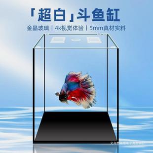 超白玻璃泰国斗鱼专用缸客厅小型生态鱼缸懒人迷你造景养鱼水族箱