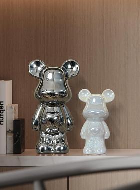 暴力熊摆件客厅酒柜电视柜存钱罐轻奢家居儿童房间办公桌面装饰品