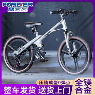 永久儿童自行车6到8 12岁单车小孩脚踏车男孩镁合金变速山地车