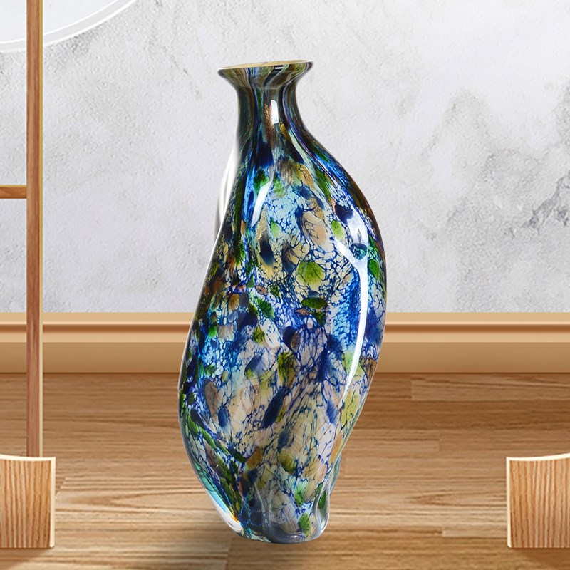 大师手作琉璃工艺品花瓶摆件新中式玄关客厅别墅高档礼盒乔迁礼物